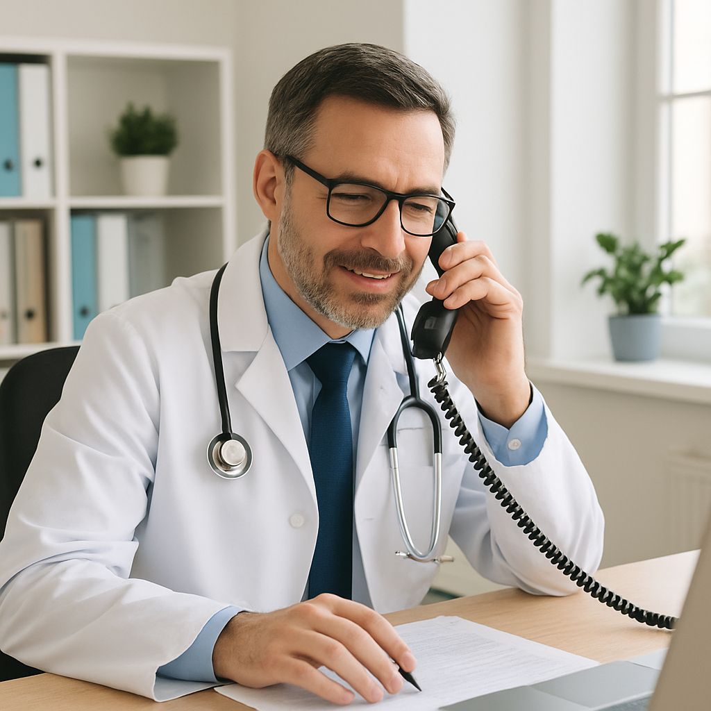 Doctor on the phone with a patient talking about Ozempic for weight loss