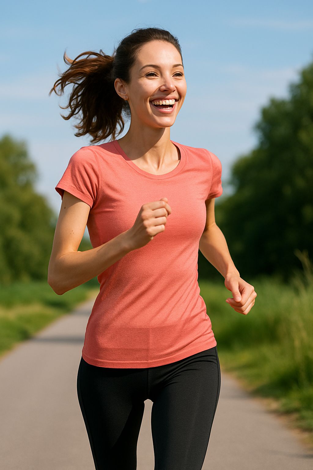 slender woman running